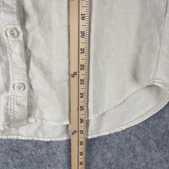 Bella Dahl Top Womens XS Ivory 2 Pocket Oversized Button Up Minimal Neutral NEW - Picture 9 of 13